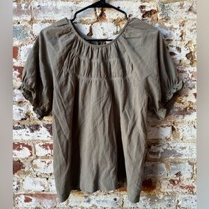 Women's Green Peasant Top